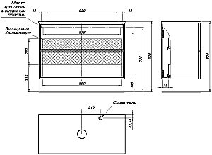 Тумба с раковиной Aquanet Арт 100 маренго для ванной в интернет-магазине Sanbest