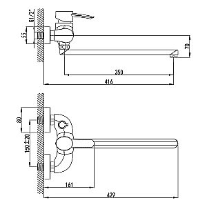 Смеситель для ванны Lemark Atlantiss LM3217C купить в интернет-магазине сантехники Sanbest