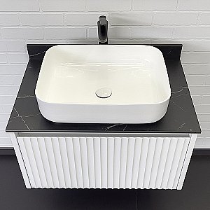 Тумба с раковиной Comforty Марсель 75 (T-Y9378) белая для ванной в интернет-магазине Sanbest