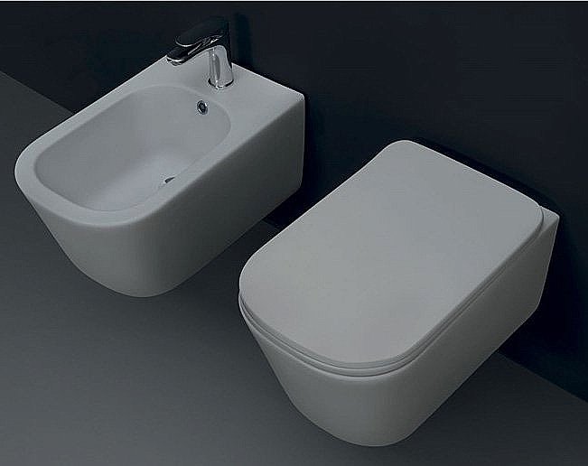 Унитаз подвесной Kerasan Tribeca 5114 Nocciola, безободковый купить в интернет-магазине Sanbest