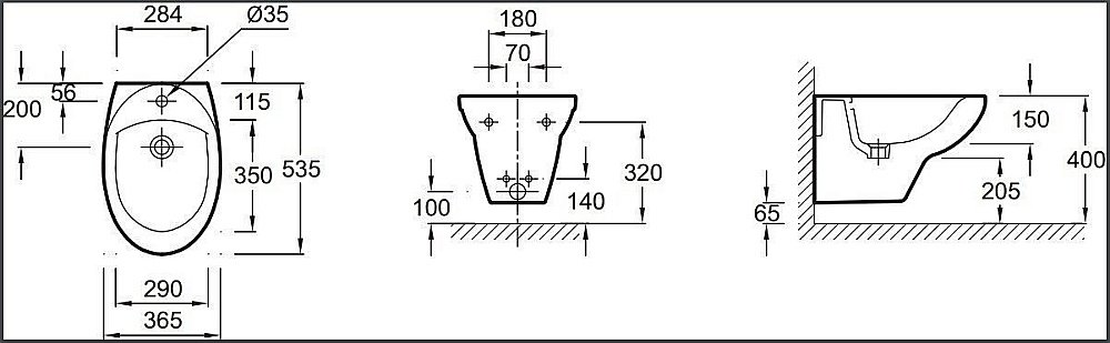 Биде подвесное Jacob Delafon PATIO E4189-00 купить в интернет-магазине Sanbest