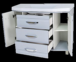 Тумба с раковиной Misty Терра -110 П-Тер01110-01503Я серая для ванной в интернет-магазине Sanbest