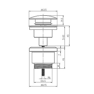 Донный клапан Lemark Click-Clack LM8500BL купить в интернет-магазине сантехники Sanbest