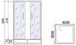 Душевой уголок без поддона River Morava 90/24 MT купить в интернет-магазине Sanbest