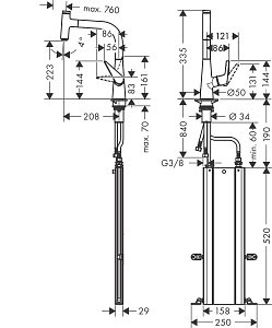 Смеситель для кухни Hansgrohe Talis Select M51 220 73852000 купить в интернет-магазине сантехники Sanbest