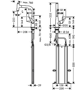 Смеситель для кухни Hansgrohe Talis Select M51 220 73852000 купить в интернет-магазине сантехники Sanbest