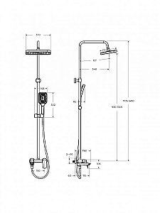 Душевая система BelBagno Due DUE-VSCM-CRM хром купить в интернет-магазине сантехники Sanbest