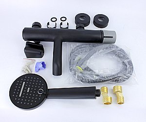 Смеситель для ванны и душа Bronze de Luxe Focus 24603BG черный/гранит купить в интернет-магазине сантехники Sanbest