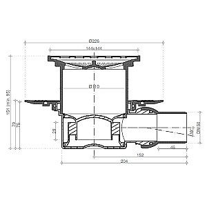 Душевой трап Pestan Confluo Standard 13000160 золото купить в интернет-магазине Sanbest