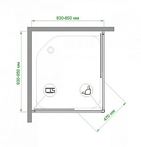 Душевой уголок Royal Bath RB9585HPD-T 85х95 прозрачный купить в интернет-магазине Sanbest