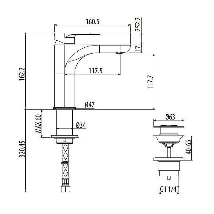 Смеситель для раковины Gattoni H2Omix7000 7004570NO купить в интернет-магазине сантехники Sanbest