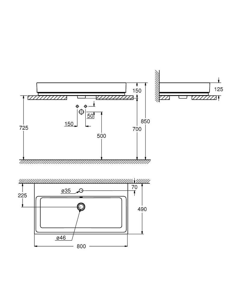 Раковина Grohe Cube Ceramic 3947600H купить в интернет-магазине Sanbest