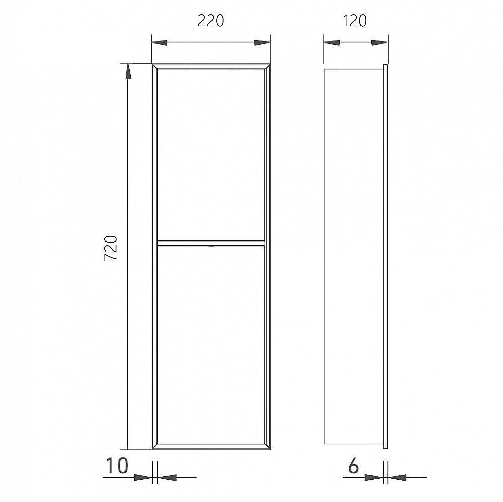 Скрытая настенная ниша Abber Nischen AN3002MB черная матовая купить в интернет-магазине сантехники Sanbest