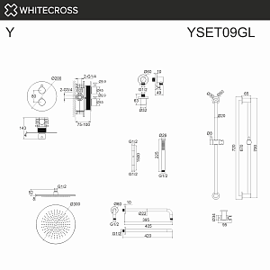 Душевая система WhiteCross Y YSET09GL золото купить в интернет-магазине сантехники Sanbest