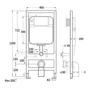 Унитаз с инсталляцией WeltWasser BAMBERG 460+HOFBACH 041 GL-WT+BAMBERG CR белый/кнопка хром, безободковый, с крышкой микролифт, слив торнадо купить в интернет-магазине Sanbest