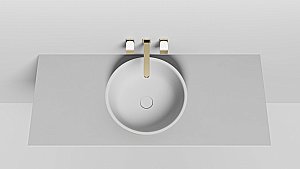 Раковина врезная сверху столешницы Salini MAREA 03 1802203M 41,5 из искусственного камня S-Stone, белая матовая купить в интернет-магазине Sanbest