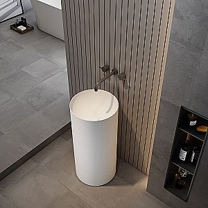 Раковина напольная Vincea Solid Surface VBS-6SP01MW белая матовая купить в интернет-магазине Sanbest