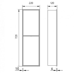 Скрытая настенная ниша Abber Nischen AN3002MB черная матовая купить в интернет-магазине сантехники Sanbest