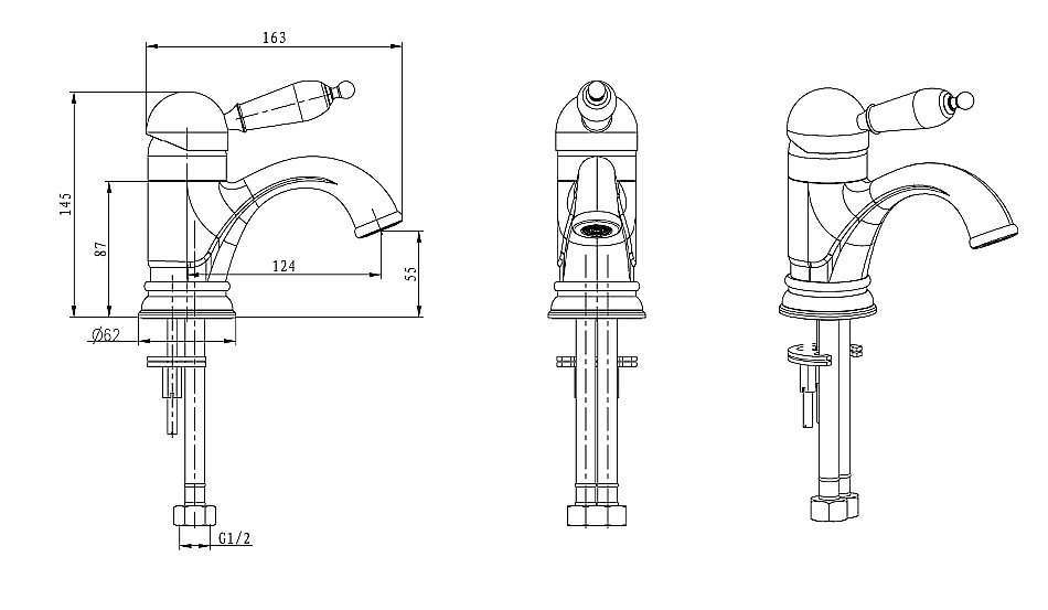 Смеситель для раковины Boheme Crystal 301-CRST бронза купить в интернет-магазине сантехники Sanbest