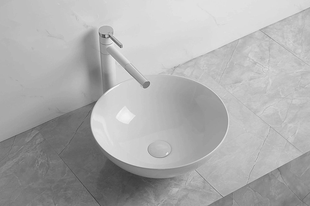 Раковина накладная CeruttiSpa 40 CR3301GW белая купить в интернет-магазине Sanbest