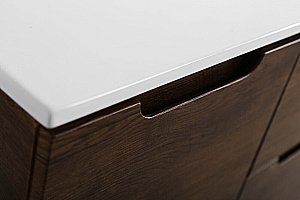 Тумба с раковиной BelBagno ETNA-1200-2C-1A-SO-RW-L/R Rovere Moro для ванной в интернет-магазине Sanbest