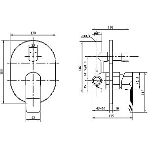 Смеситель для душа Kaiser Aurora 67277 купить в интернет-магазине сантехники Sanbest