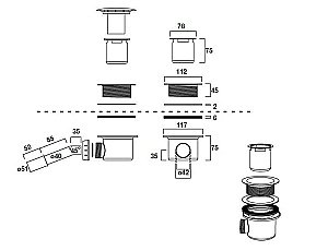 Сифон для поддона Kerasan Retro 90 9056gold золото купить в интернет-магазине сантехники Sanbest