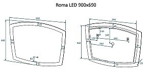 Зеркало Art&Max ROMA AM-Rom-900-700-DS-F в ванную от интернет-магазине сантехники Sanbest