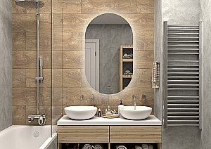 Зеркало с LED-подсветкой Misty ТИТАВИН 65x110 ореол в ванную от интернет-магазине сантехники Sanbest