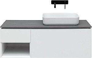 Тумба с раковиной Allen Brau INFINITY 120 1+1 белая матовая для ванной в интернет-магазине Sanbest