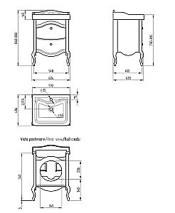 Тумба с раковиной Migliore Impero 60 Avorio с 2 ящиками для ванной в интернет-магазине Sanbest
