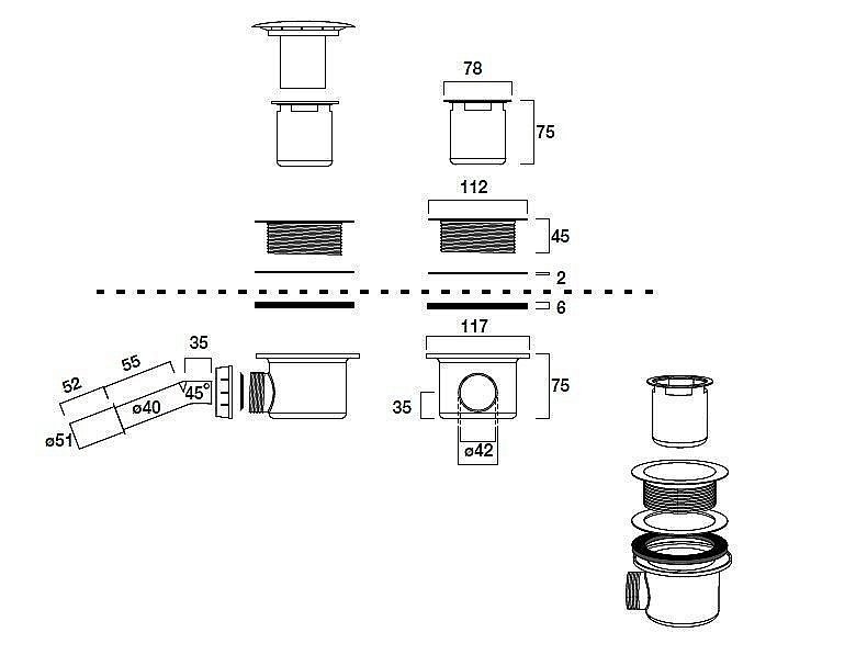 Сифон для поддона Kerasan Retro 90 9056gold золото купить в интернет-магазине сантехники Sanbest