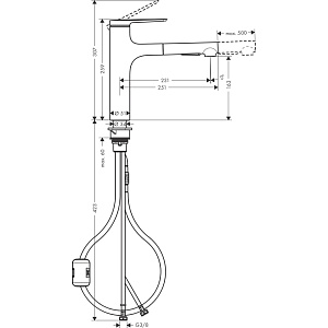 Смеситель для кухни Hansgrohe Zesis M33 74801670 черный матовый купить в интернет-магазине сантехники Sanbest