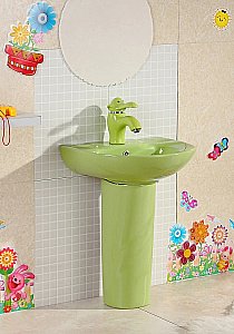 Раковина детская на пьедестале Gid Aventura 43 Nb192-G 69907 зеленая купить в интернет-магазине Sanbest