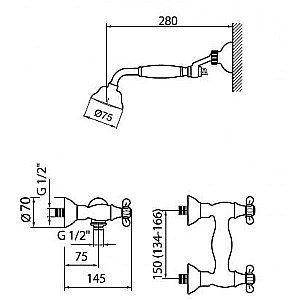 Смеситель для душа Webert Ottocento OT760101010 купить в интернет-магазине сантехники Sanbest