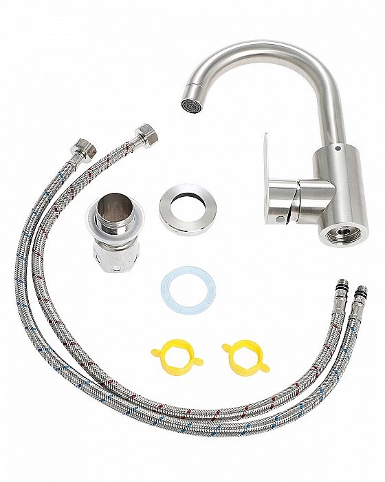 Смеситель для раковины Orange Steel M99-011ni никель купить в интернет-магазине сантехники Sanbest