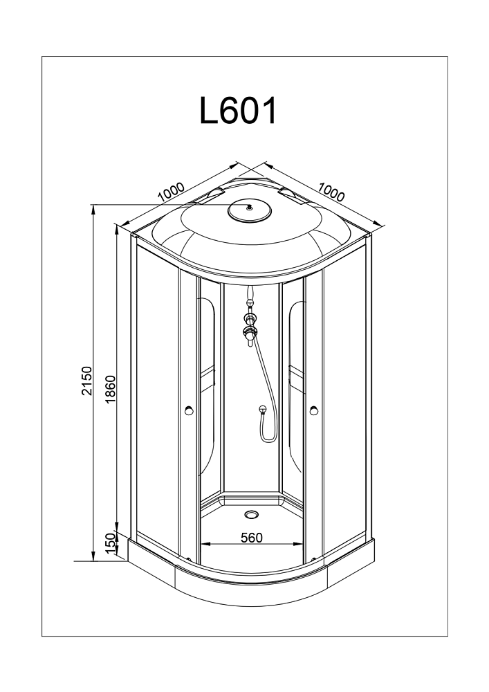 Душевая кабина Deto L 601 98690 100x100 купить в интернет-магазине Sanbest