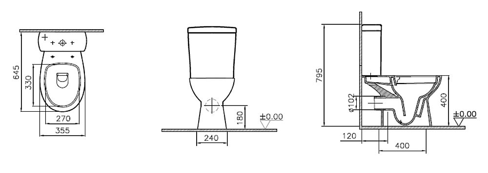 Унитаз Vitra Norm Zeitgeist 9864B099-7208 безободковый, с бачком, с крышкой микролифт купить в интернет-магазине Sanbest