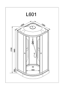 Душевая кабина Deto L 601 98690 100x100 купить в интернет-магазине Sanbest