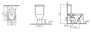 Унитаз Vitra Norm Zeitgeist 9864B099-7208 безободковый, с бачком, с крышкой микролифт купить в интернет-магазине Sanbest