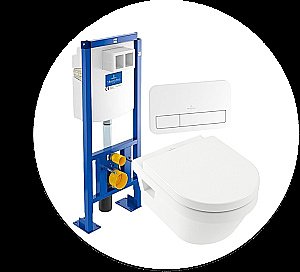 Унитаз подвесной Villeroy&Boch Architectura 568CDR01 альпийский белый, с крышкой микролифт, с инсталляцией купить в интернет-магазине Sanbest