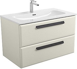 Тумба с раковиной Cezares ECO-CER-N 80 ECO-CER-N-800-2C-SO-AS-P альпака брашированная для ванной в интернет-магазине Sanbest