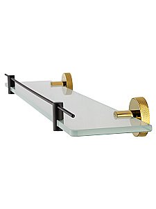 Стеклянная полка для ванной WONZON & WOGHAND MAJESTIC WW-9227 Черный/Золото купить в интернет-магазине сантехники Sanbest