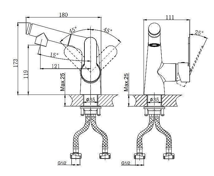 Смеситель для раковины Rush Tenerife TE2835-12 купить в интернет-магазине сантехники Sanbest