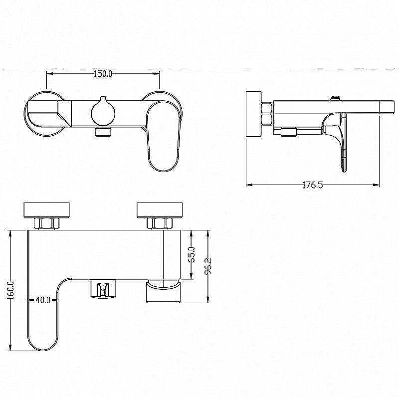 Смеситель для ванны Boheme Spectre 453-B черный купить в интернет-магазине сантехники Sanbest