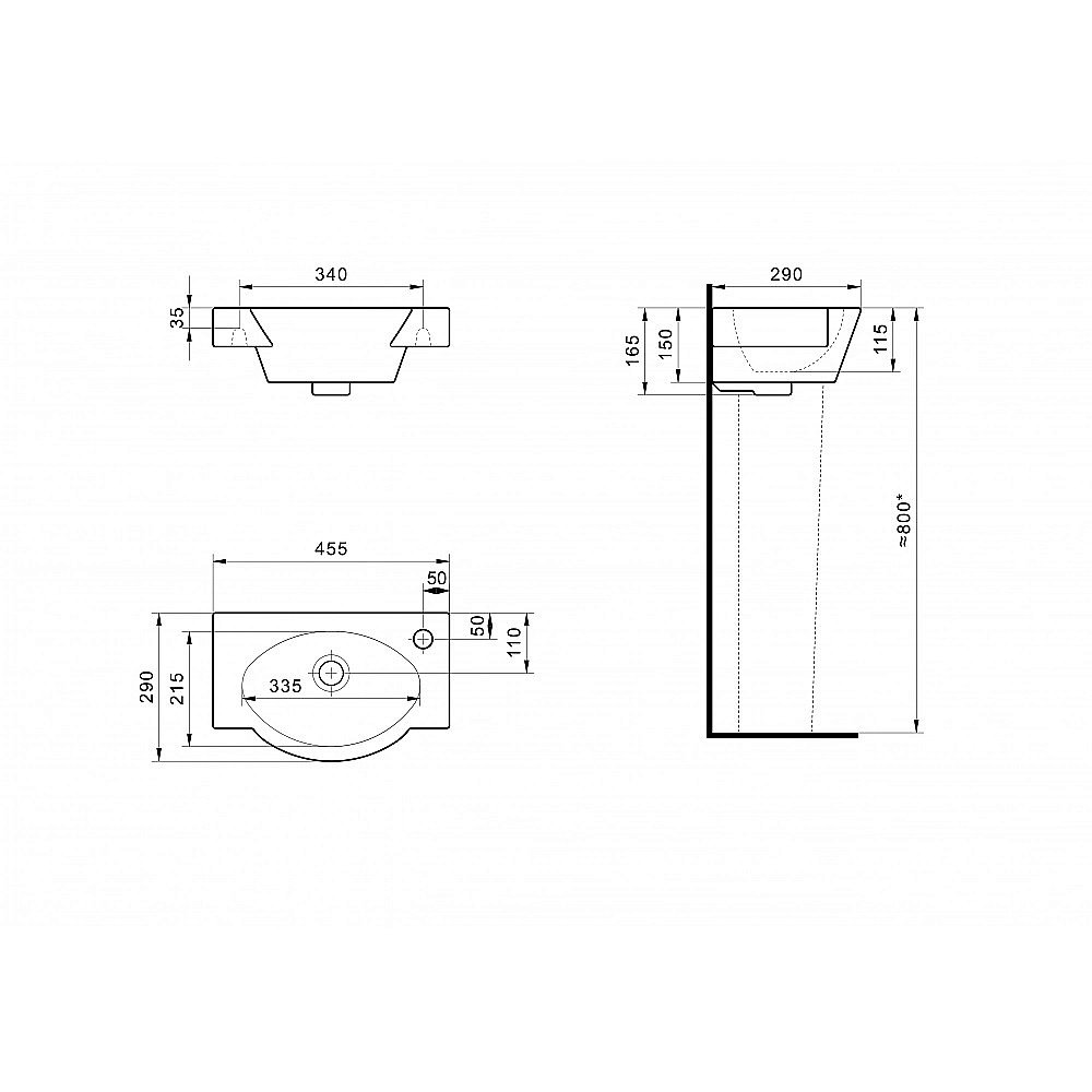 Раковина подвесная Santek Форум 46 1.WH11.0.545 белая купить в интернет-магазине Sanbest