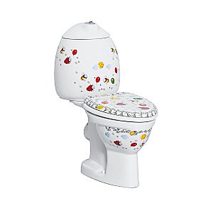 Унитаз напольный детский с функцией биде CREAVIT COCUK белый с декором, с бачком, с крышкой купить в интернет-магазине Sanbest