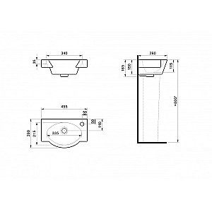 Раковина подвесная Santek Форум 46 1.WH11.0.545 белая купить в интернет-магазине Sanbest