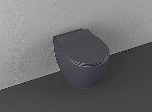 Унитаз подвесной Isvea Sentimenti Neo 10AR02010SV-2C антрацит матовый, безободковый купить в интернет-магазине Sanbest