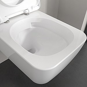 Унитаз подвесной Villeroy&Boch Skyla 4682CL01 альпийский белый, с крышкой микролифт, безободковый, слив-торнадо купить в интернет-магазине Sanbest